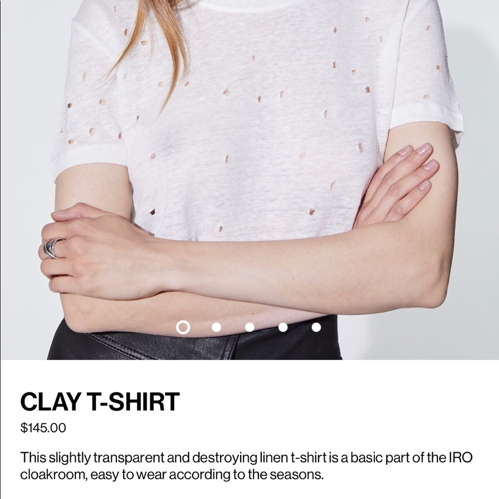 Iro Iconic White Linen Top with Holes Size Medium